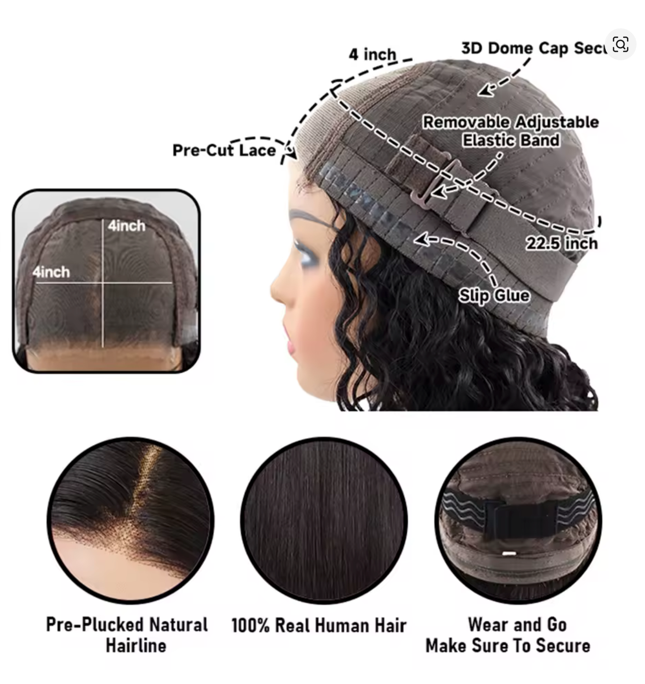 Exclusive #2 | 4x4 Lace Closure | Loose Deep Wave | Layered Natural Black | 250% Density | 24 Inches