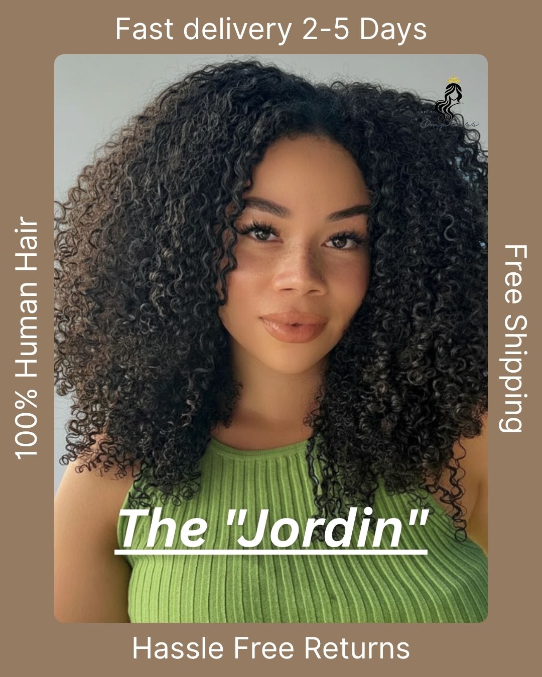 The "Jordin" | 7x5 Cap Size | "Wear & Go" | Kinky Afro