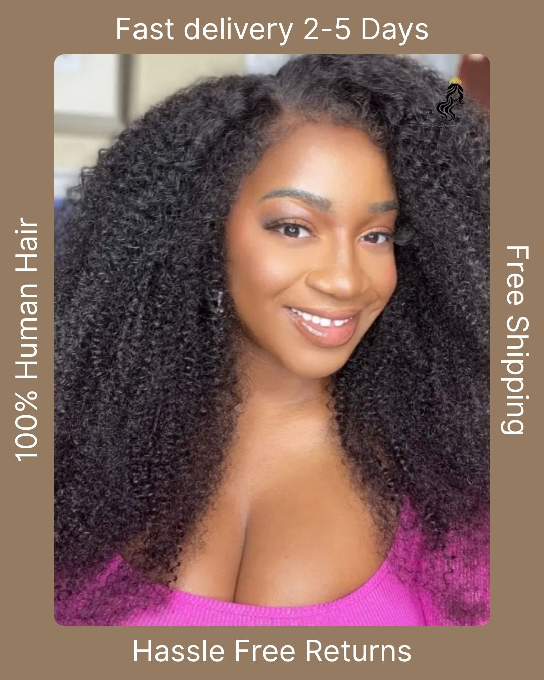 The "Jordin" | 7x5 Cap Size | "Wear & Go" | Kinky Afro