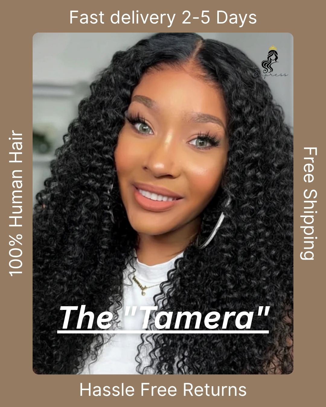 The "Tamera" | Glueless "Wear & Go" | 7x5 Cap Size | Deep Kinky Curly