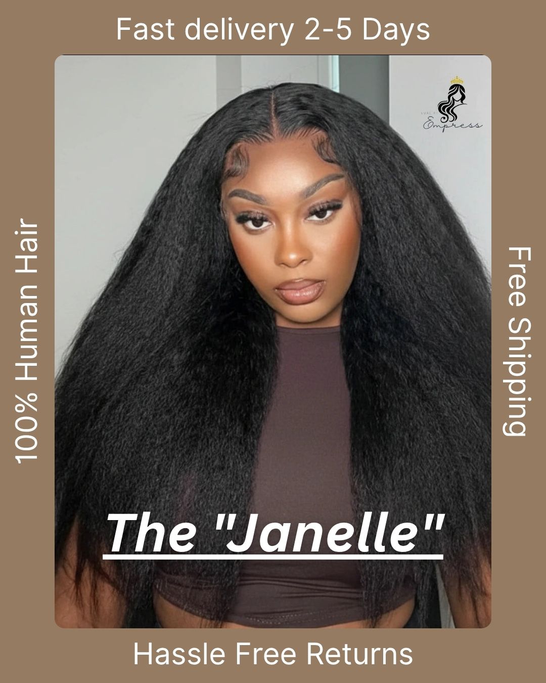 The "Janelle" | Glueless "Wear & Go" | 6x4 Cap Size | Afro Kinky