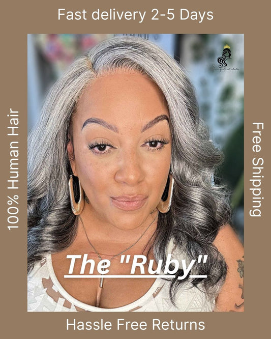 The "Ruby" | Salt & Pepper | 5x5 Glueless | Loose Wave