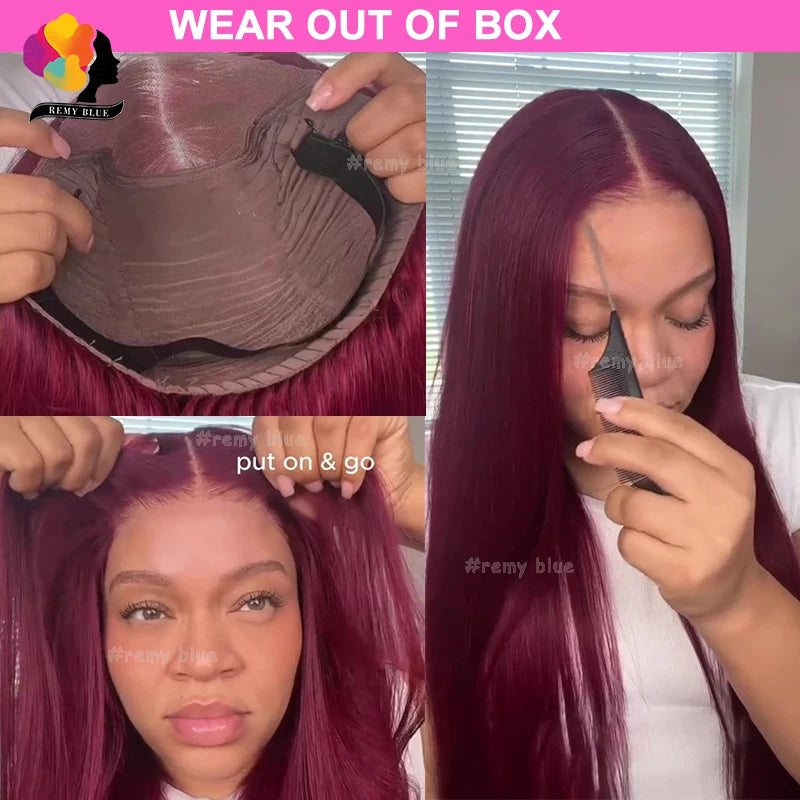 Burgundy Glueless Wig 13x4