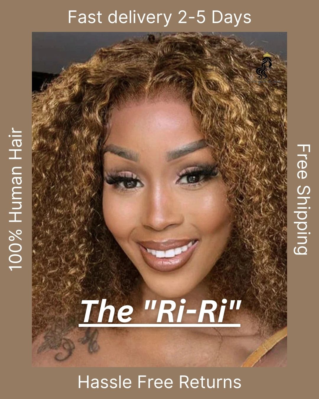The "Ri-Ri" | Deep Curl | Honey Blonde | Bob Wig | 5x5 Cap Size