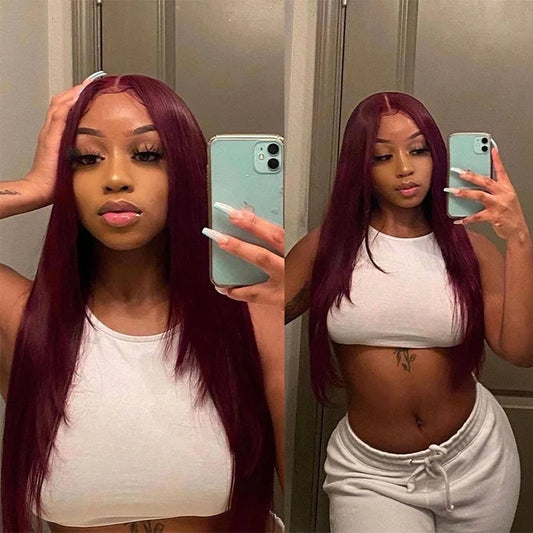 Burgundy Glueless Wig 13x4