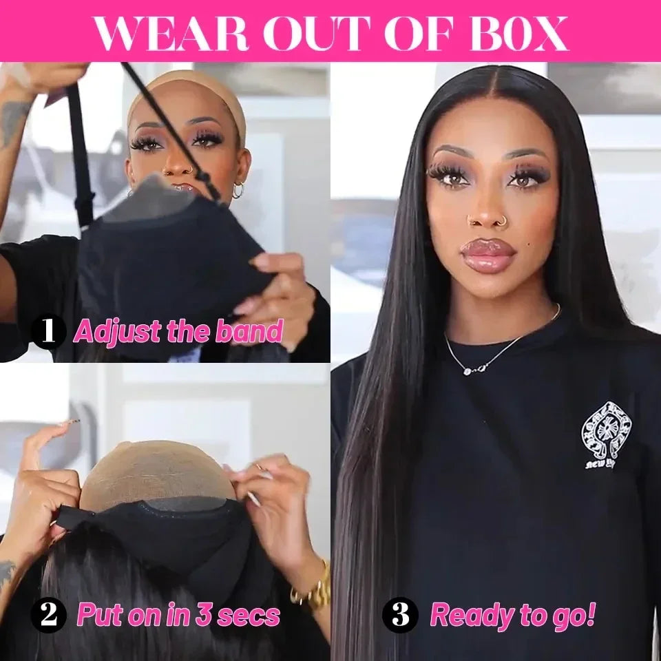 Glueless Ready To Wear Bone Straight 4x4 5x5