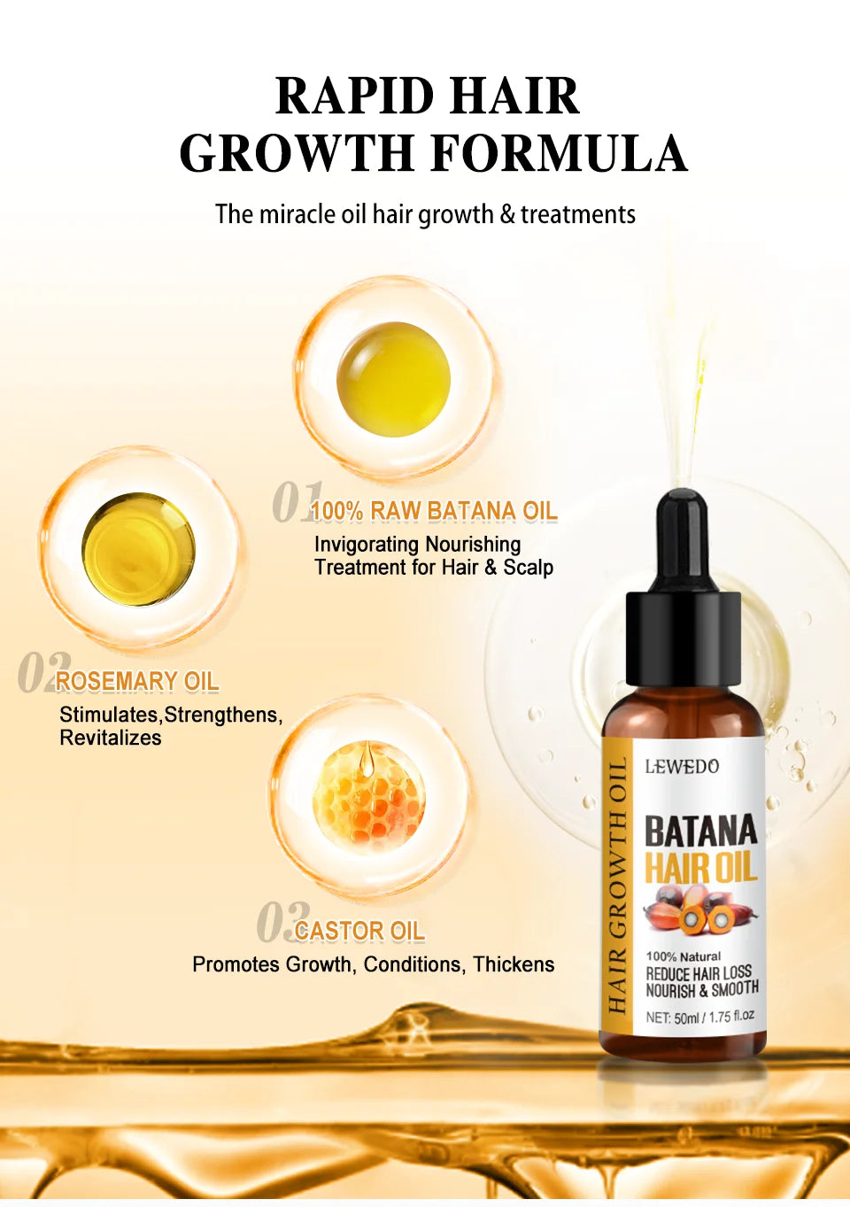 Hair Growth Batana Oil | Fast Growing Repair Serum | Anti-Hair Loss
