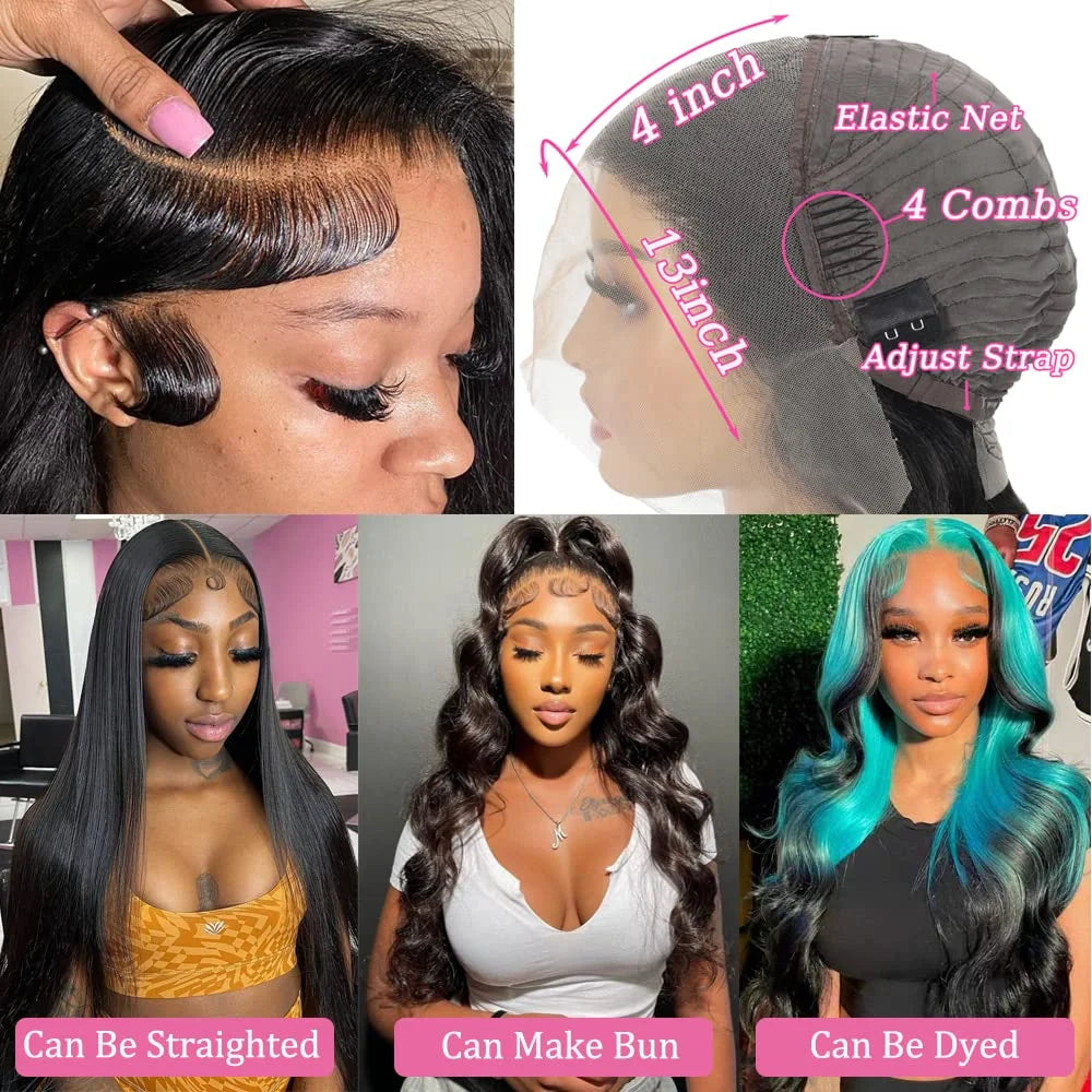 Glueless "Wear & Go" Body Wave 4x4 & 13x4 Cap Size Brazilian Hair