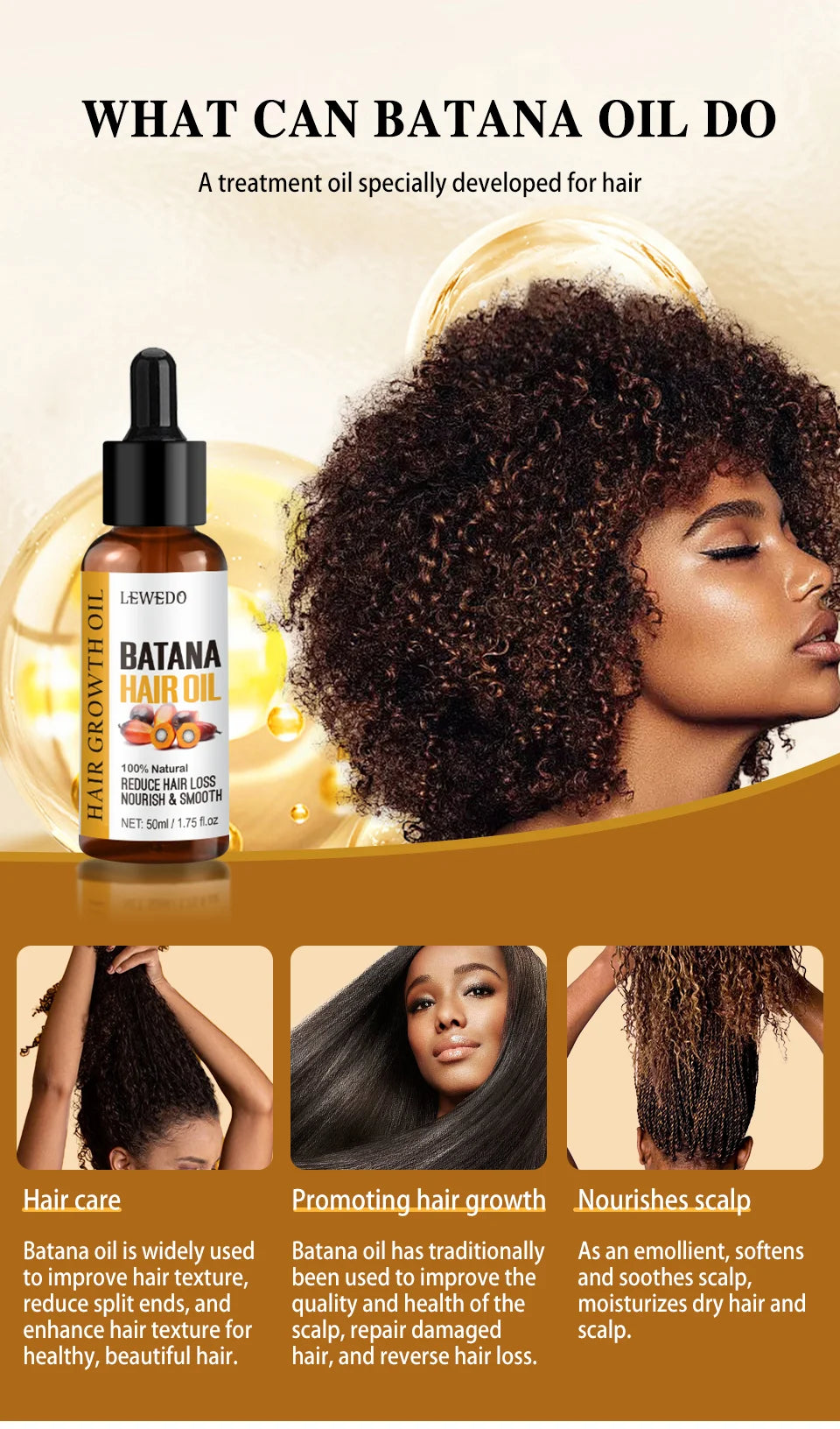 Hair Growth Batana Oil | Fast Growing Repair Serum | Anti-Hair Loss