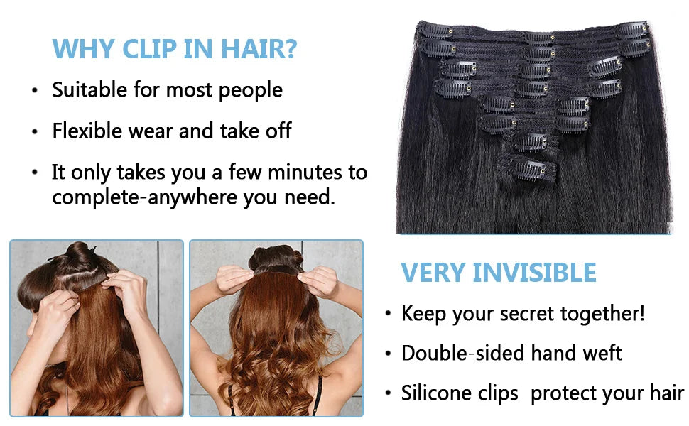 Bone Straight | Clip in Hair Extensions