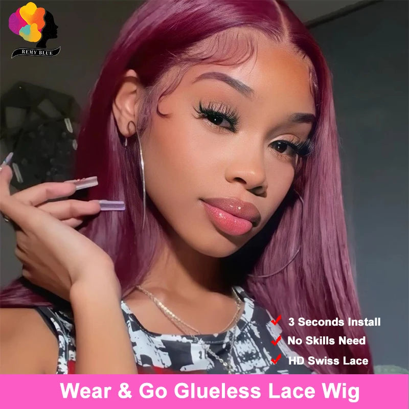 Burgundy Glueless Wig 13x4