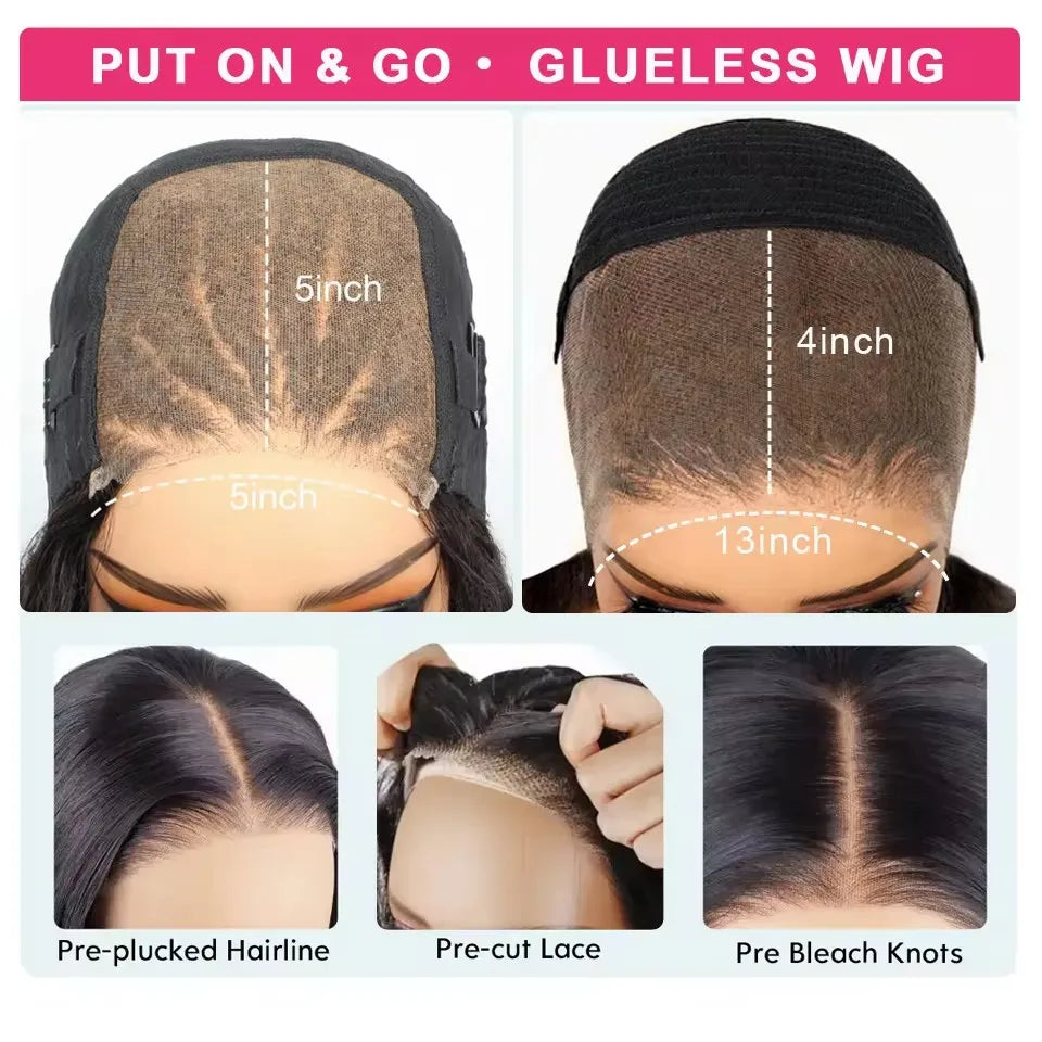 Glueless “Pull & Go” with Elastic Drawstring 250% Straight