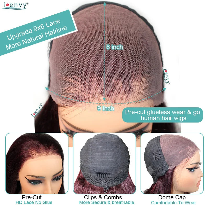 Glueless 9X6 Body Wave Wear & Go Ginger Orange