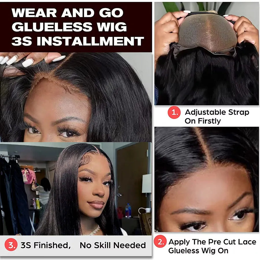 Bone Straight  4x4 Glueless Wig