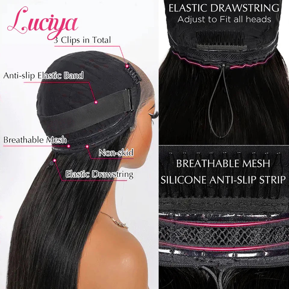 Glueless “Pull & Go” with Elastic Drawstring 250% Straight