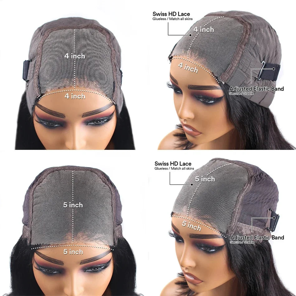 Glueless Ready To Wear Bone Straight 4x4 5x5